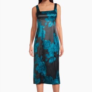 Hutch | Angi Floral Satin Sleeveless Midi-Dress